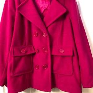 Womens Pink Pea Coat